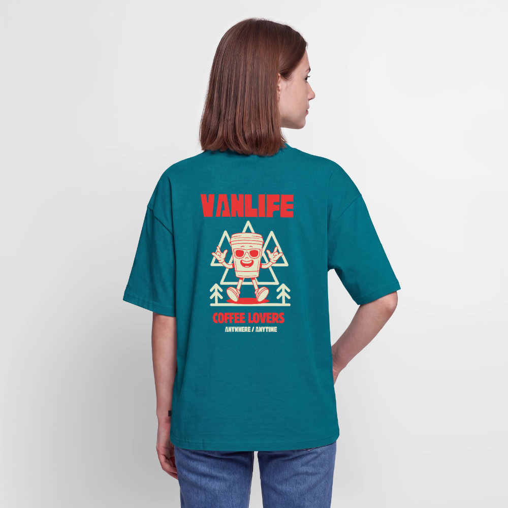 Vanlife Unisex Premium Oversized Bio T-Shirt Coffee - Petrol