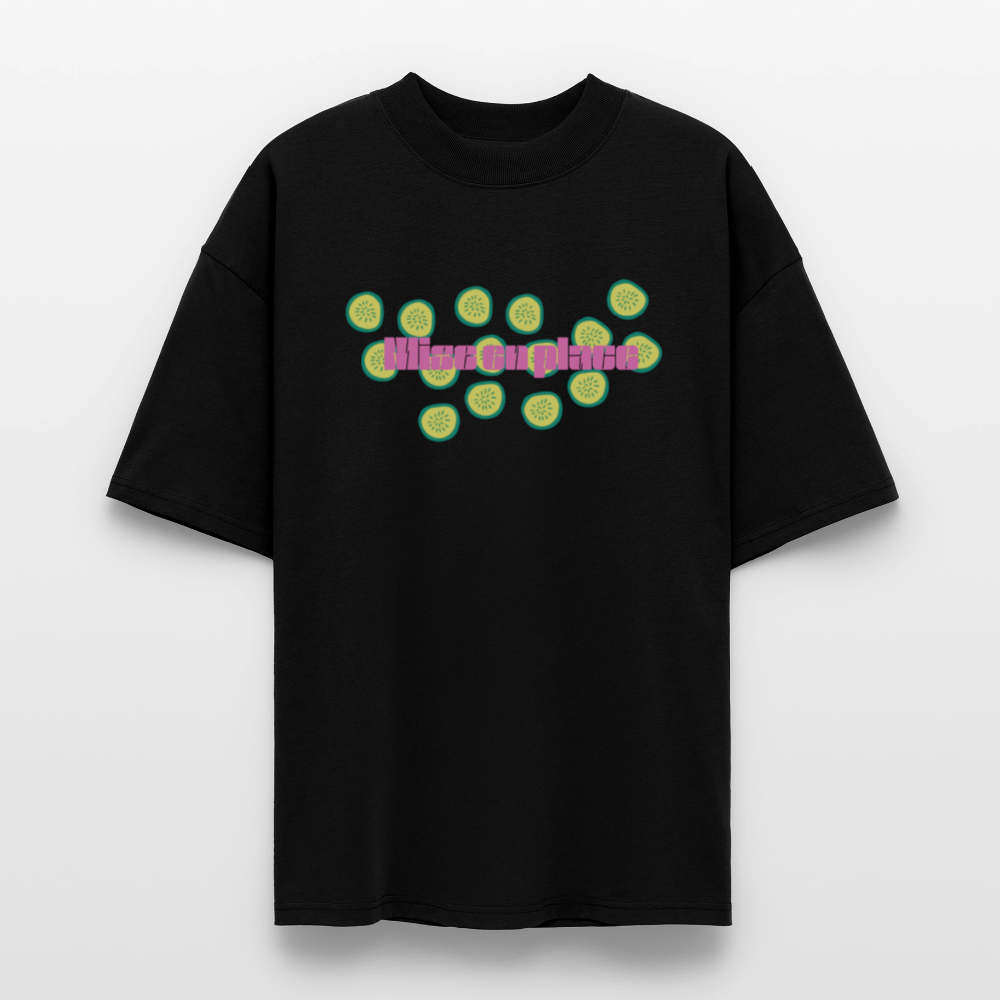FINE MAFI Oversized Unisex Bio T-Shirt Mise En Place Gurke - Schwarz