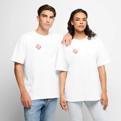 Vanlife Unisex Premium Oversized Bio T-Shirt Firepit - Weiß