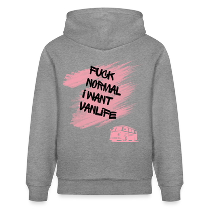 Vanlife Unisex Bio-Hoodie F.CK Normal - Hellgrau marmoriert