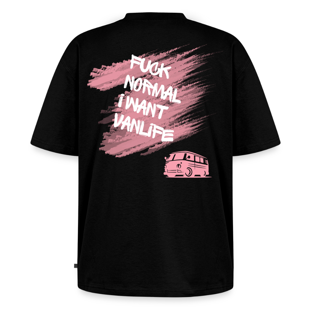 Vanlife Unisex Premium Oversized Bio T-Shirt F.UCK Normal Black - Schwarz
