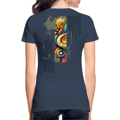 Frauen Premium Bio T-Shirt Hummus - Navy