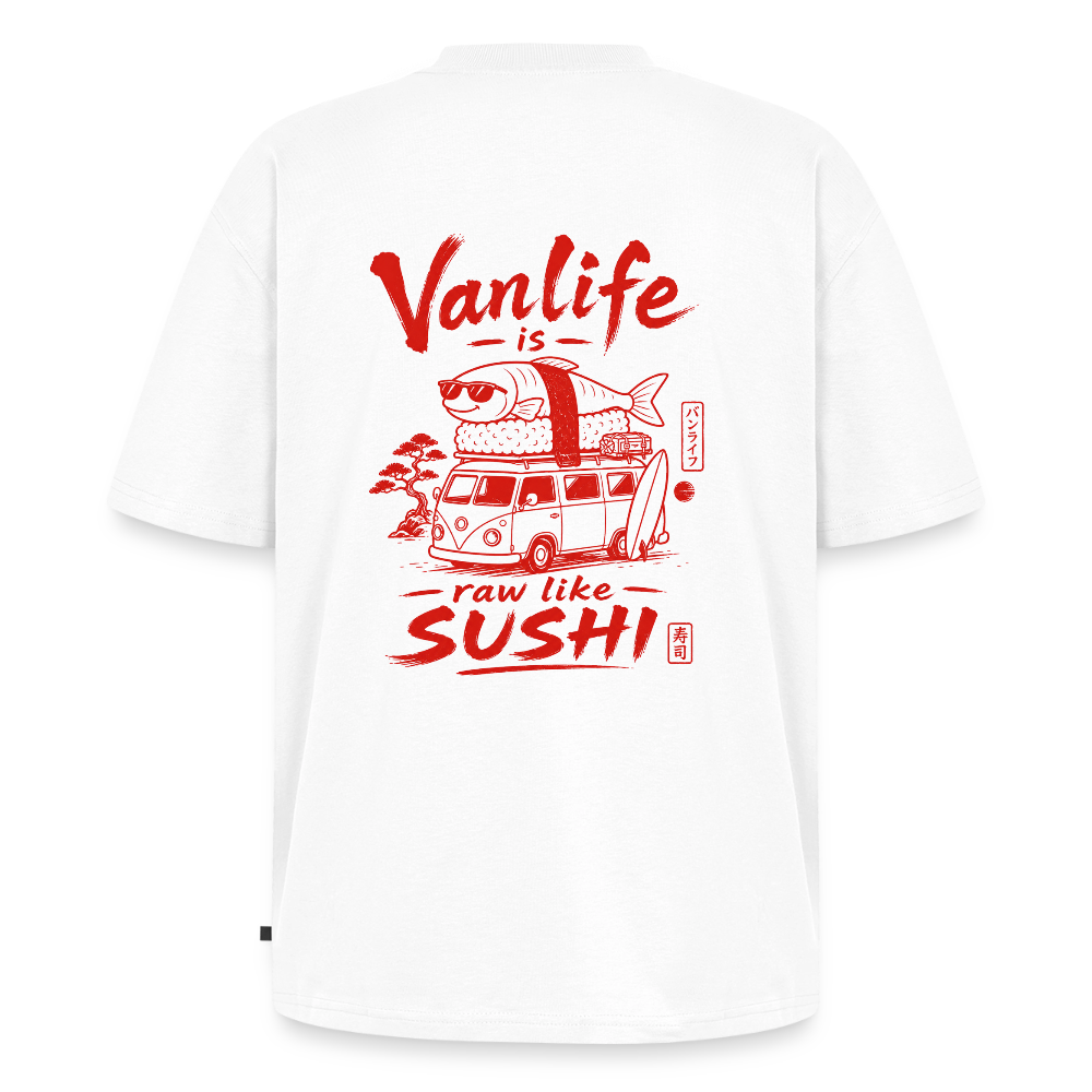 Vanlife Unisex Premium Oversized Bio T-Shirt Sushi - Weiß