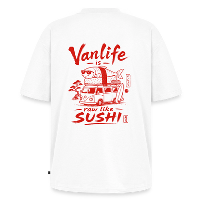 Vanlife Unisex Premium Oversized Bio T-Shirt Sushi - Weiß