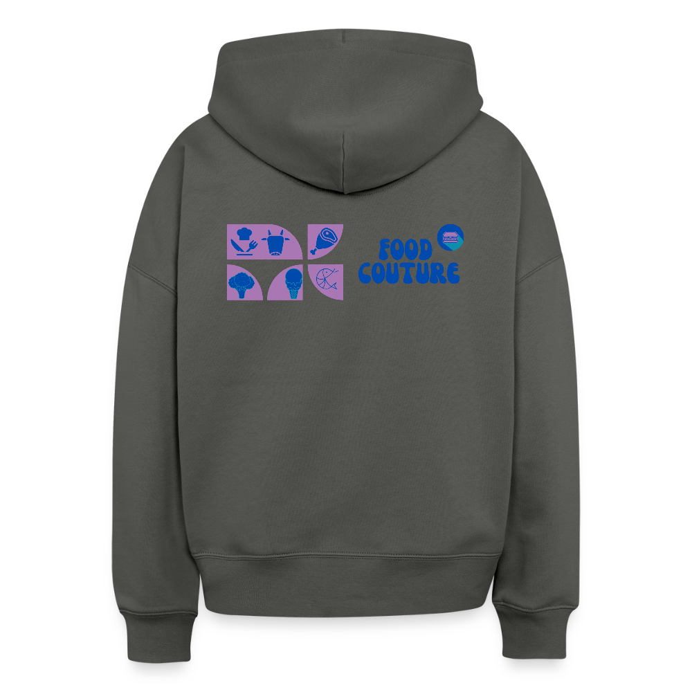 Food Couture Boxy Frauen Bio Hoodie - Anthrazit