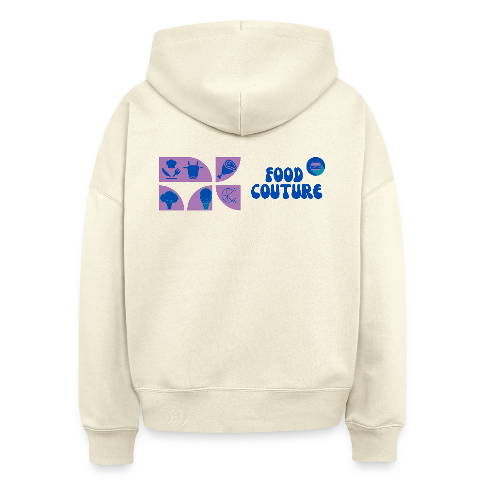 Food Couture Boxy Frauen Bio Hoodie - Weißgrau