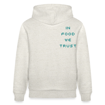 FINE.MAFI in Food we Trust Unisex Organic Hoodie - Beige meliert