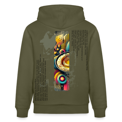 FOOD LOVE Unisex Bio-Hoodie Hummus - Khaki Grün