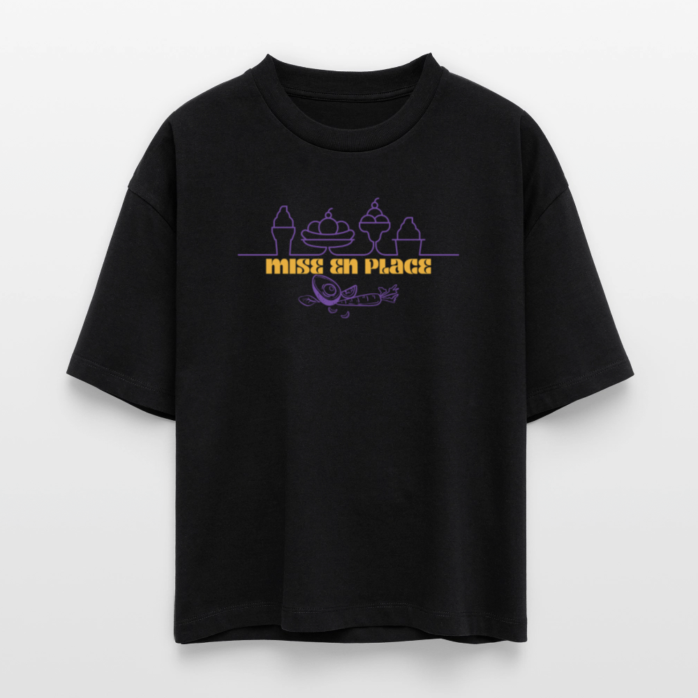 FINE MAFI Frauen Boxy Bio-T-Shirt Mise En Place Ice - Schwarz