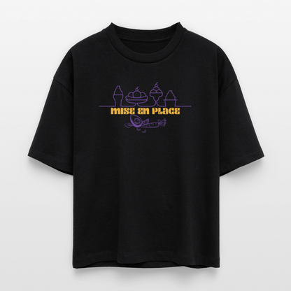 FINE MAFI Frauen Boxy Bio-T-Shirt Mise En Place Ice - Schwarz