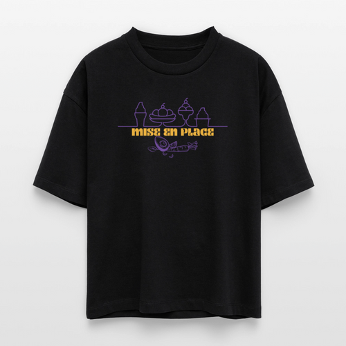 FINE MAFI Frauen Boxy Bio-T-Shirt Mise En Place Ice - Schwarz