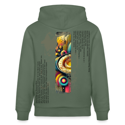 FOOD LOVE Unisex Bio-Hoodie Hummus - Tanngrün