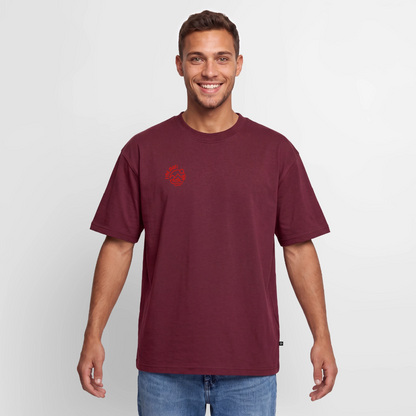 Vanlife Unisex Premium Oversized Bio T-Shirt Coffee - Burgunderrot