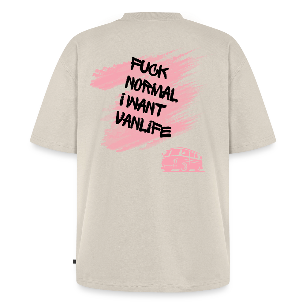 Vanlife Unisex Premium Oversized Bio T-Shirt F.CK Normal - Beige