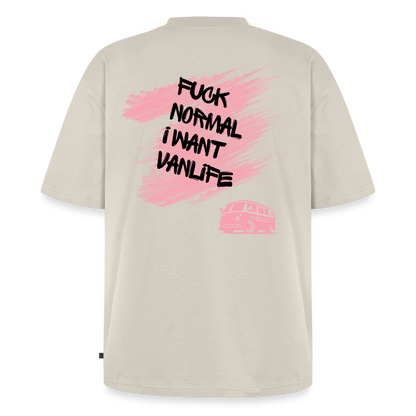 Vanlife Unisex Premium Oversized Bio T-Shirt F.CK Normal - Beige