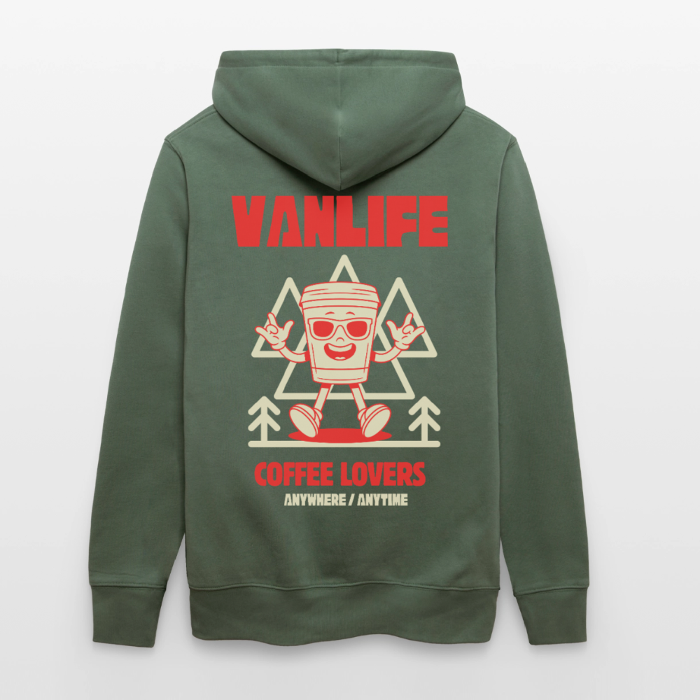 Vanlife Unisex Bio-Hoodie Coffee - Tanngrün