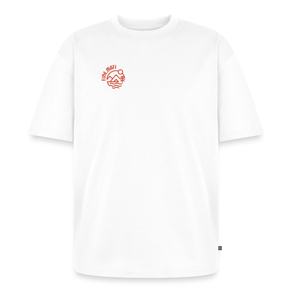 Vanlife Unisex Premium Oversized Bio T-Shirt Firepit - Weiß