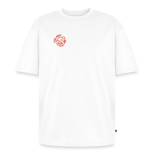 Vanlife Unisex Premium Oversized Bio T-Shirt Firepit - Weiß