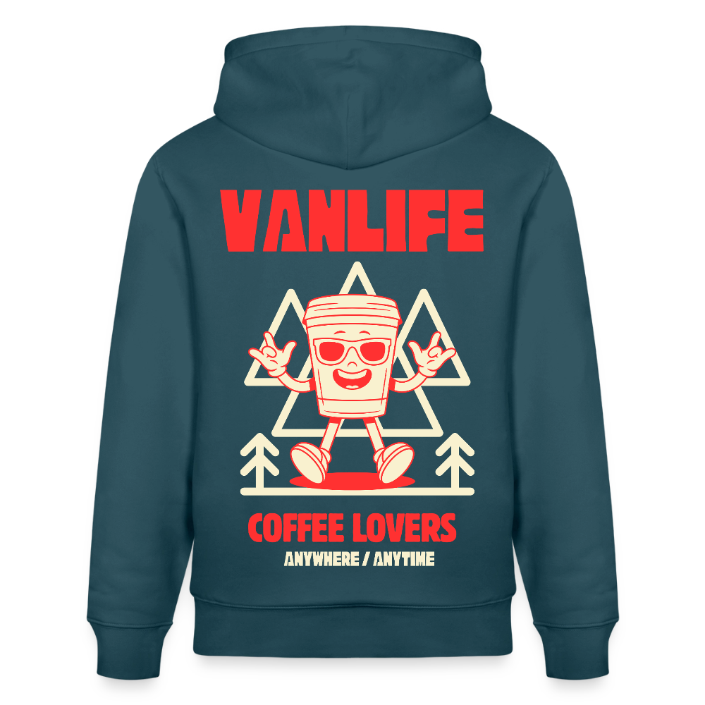 Vanlife Unisex Bio-Hoodie Coffee - Dunkles Petrol