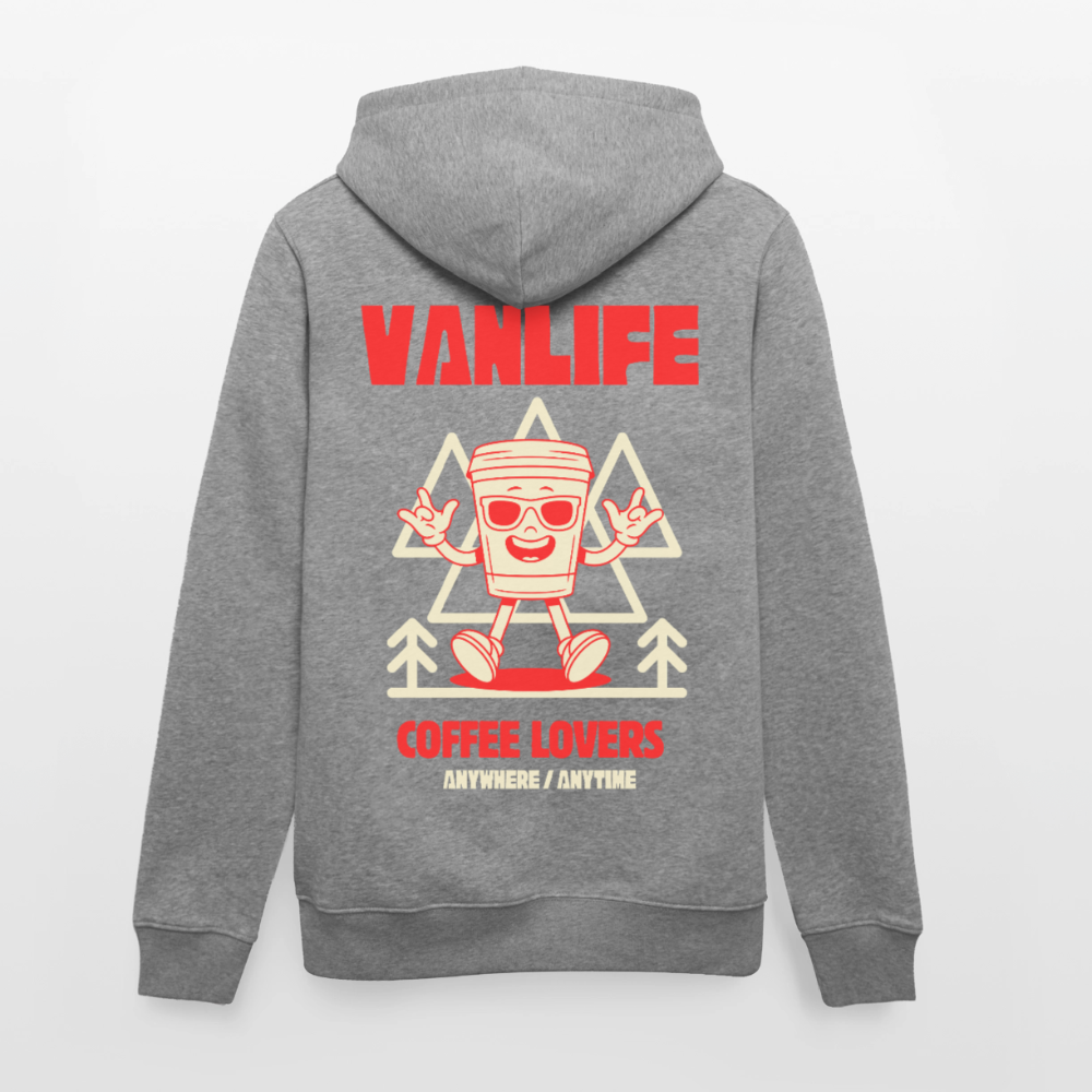 Vanlife Unisex Bio-Hoodie Coffee - Hellgrau marmoriert