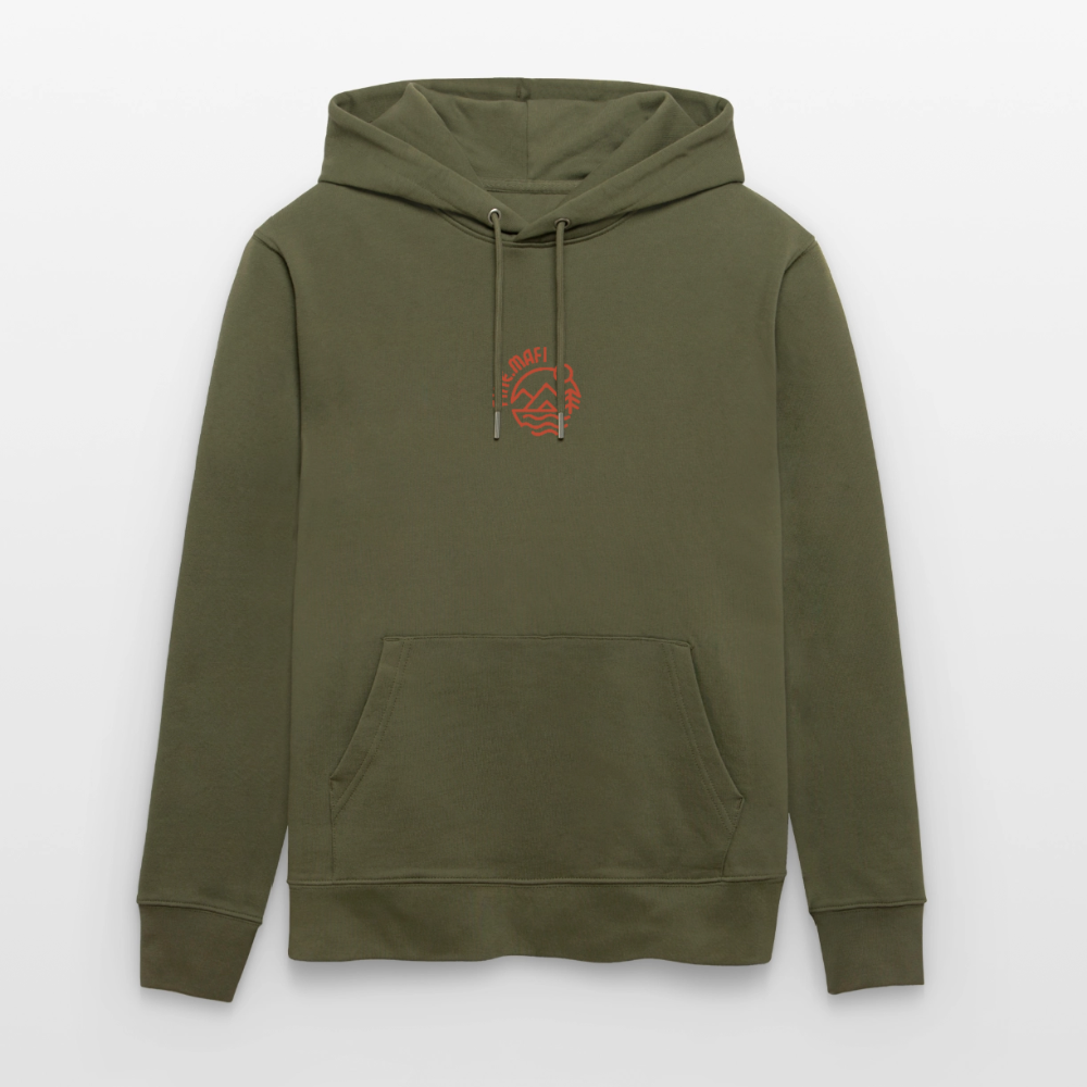 Vanlife Unisex Bio-Hoodie Firepit - Khaki Grün