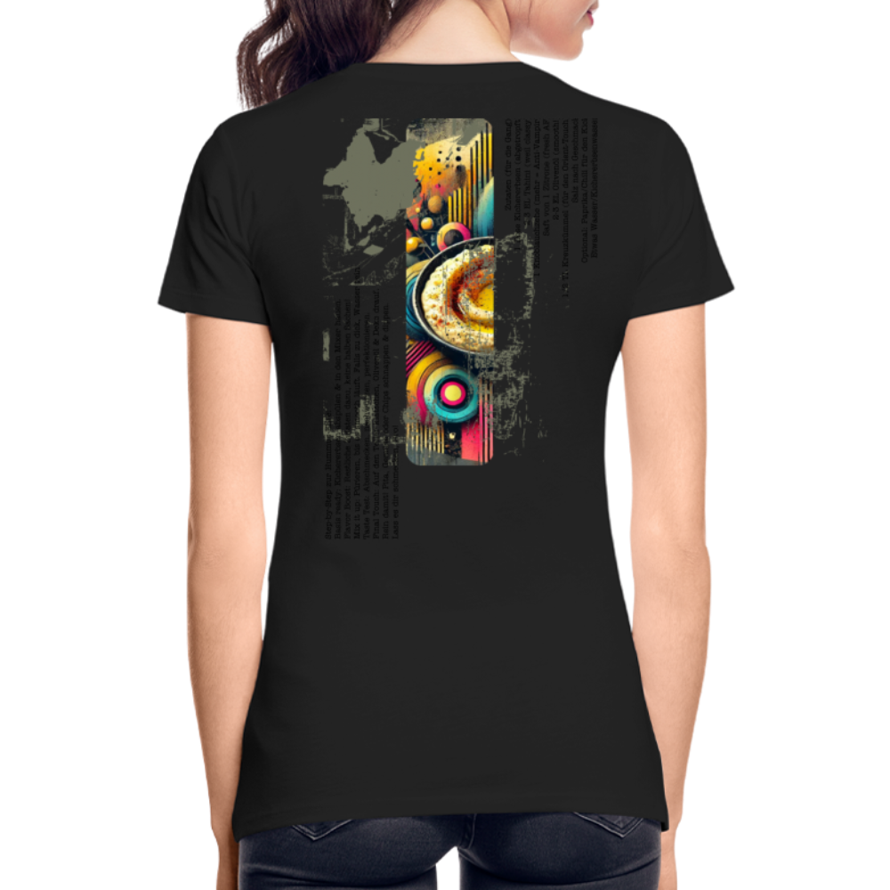 Frauen Premium Bio T-Shirt Hummus - Schwarz