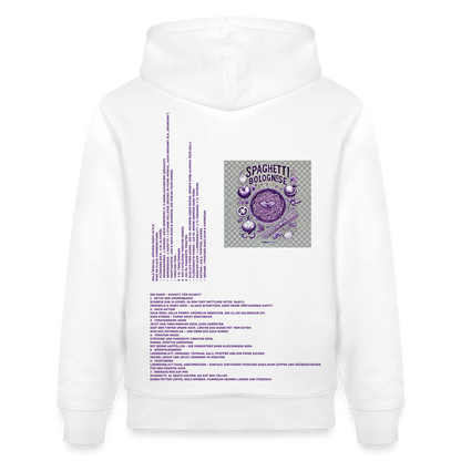 FOOD LOVE Unisex Bio Hoodie Bolo Stile - Weiß