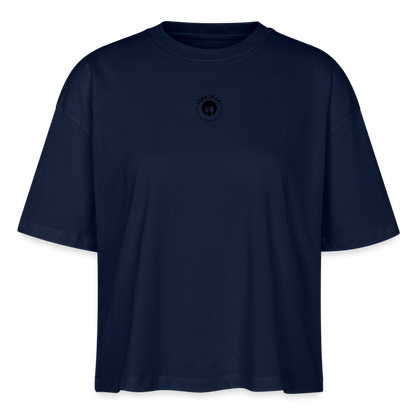 FOOD LOVE Frauen Boxy Bio-T-Shirt Hummus - Navy