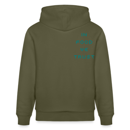 FINE.MAFI in Food we Trust Unisex Organic Hoodie - Khaki Grün