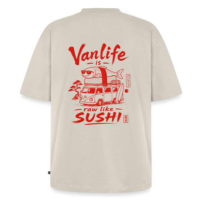Vanlife Unisex Premium Oversized Bio T-Shirt Sushi - Beige