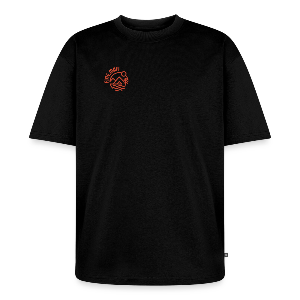 Vanlife Unisex Premium Oversized Bio T-Shirt Firepit - Schwarz