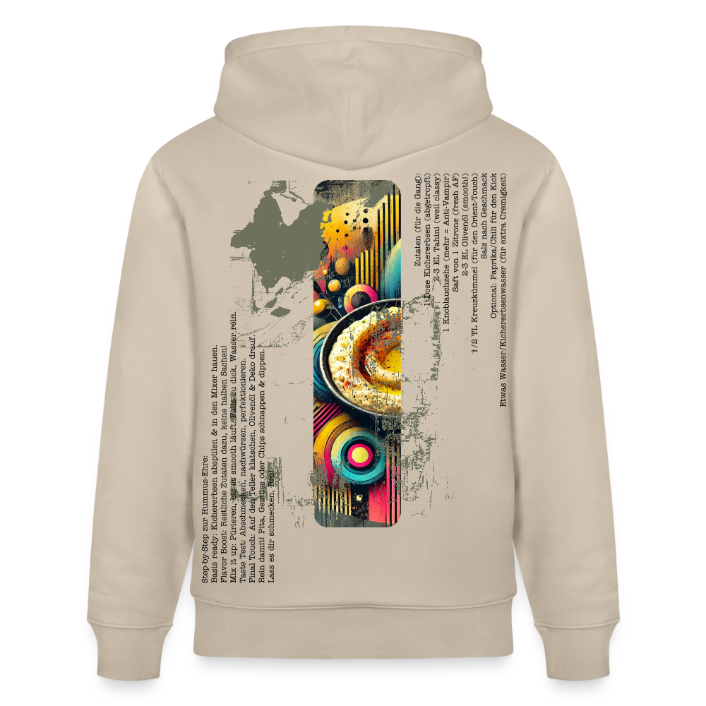 FOOD LOVE Unisex Bio-Hoodie Hummus - Beige