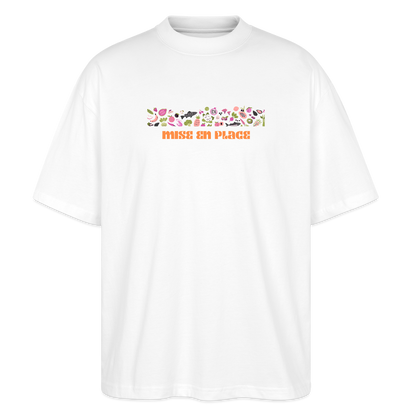 FINE MAFI Oversized Unisex Bio T-Shirt Mise En Place Bunt - Weiß
