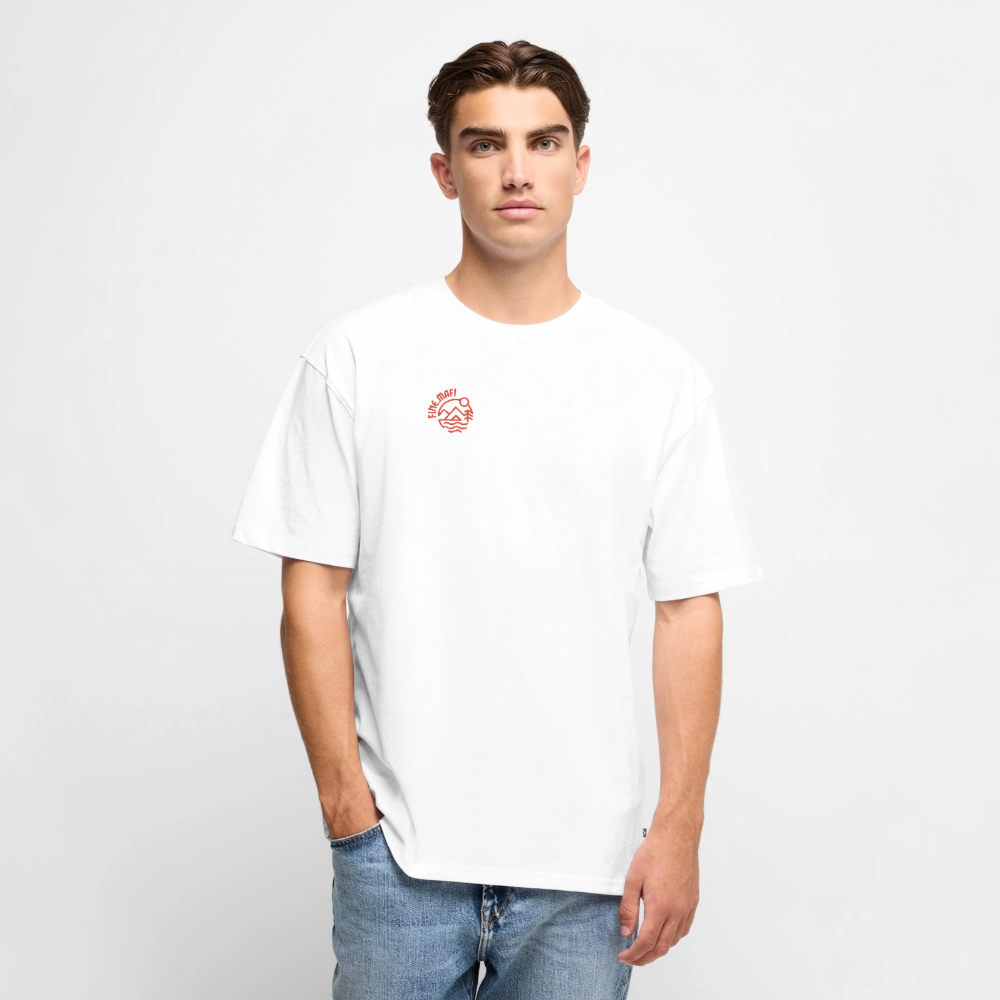 Vanlife Unisex Premium Oversized Bio T-Shirt Firepit - Weiß