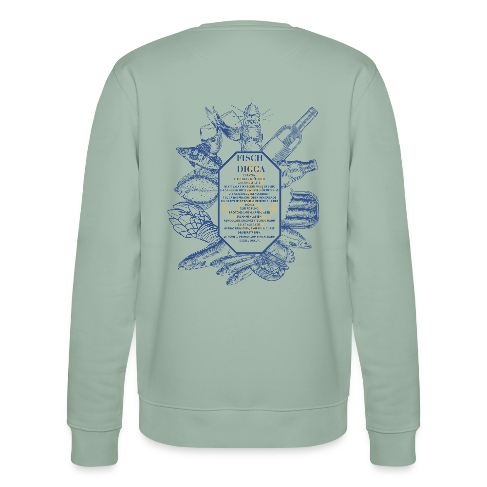 FOOD LOVE Unisex Bio-Sweatshirt DIGGA - Helles Graugrün