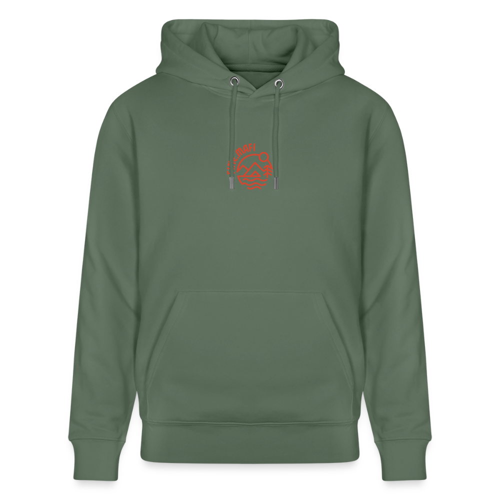 Vanlife Unisex Bio-Hoodie Firepit - Tanngrün