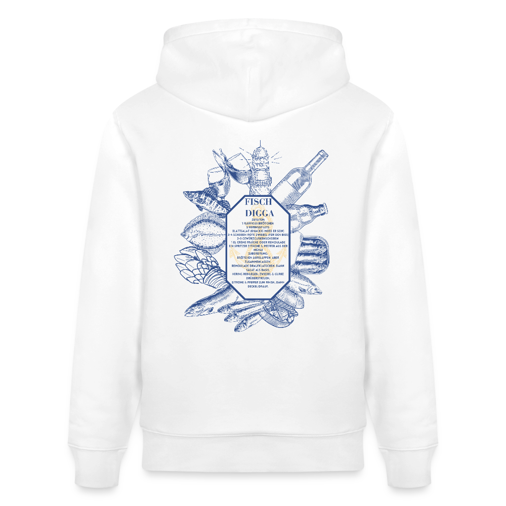 FOOD LOVE Unisex Bio-Hoodie DIGGA - Weiß