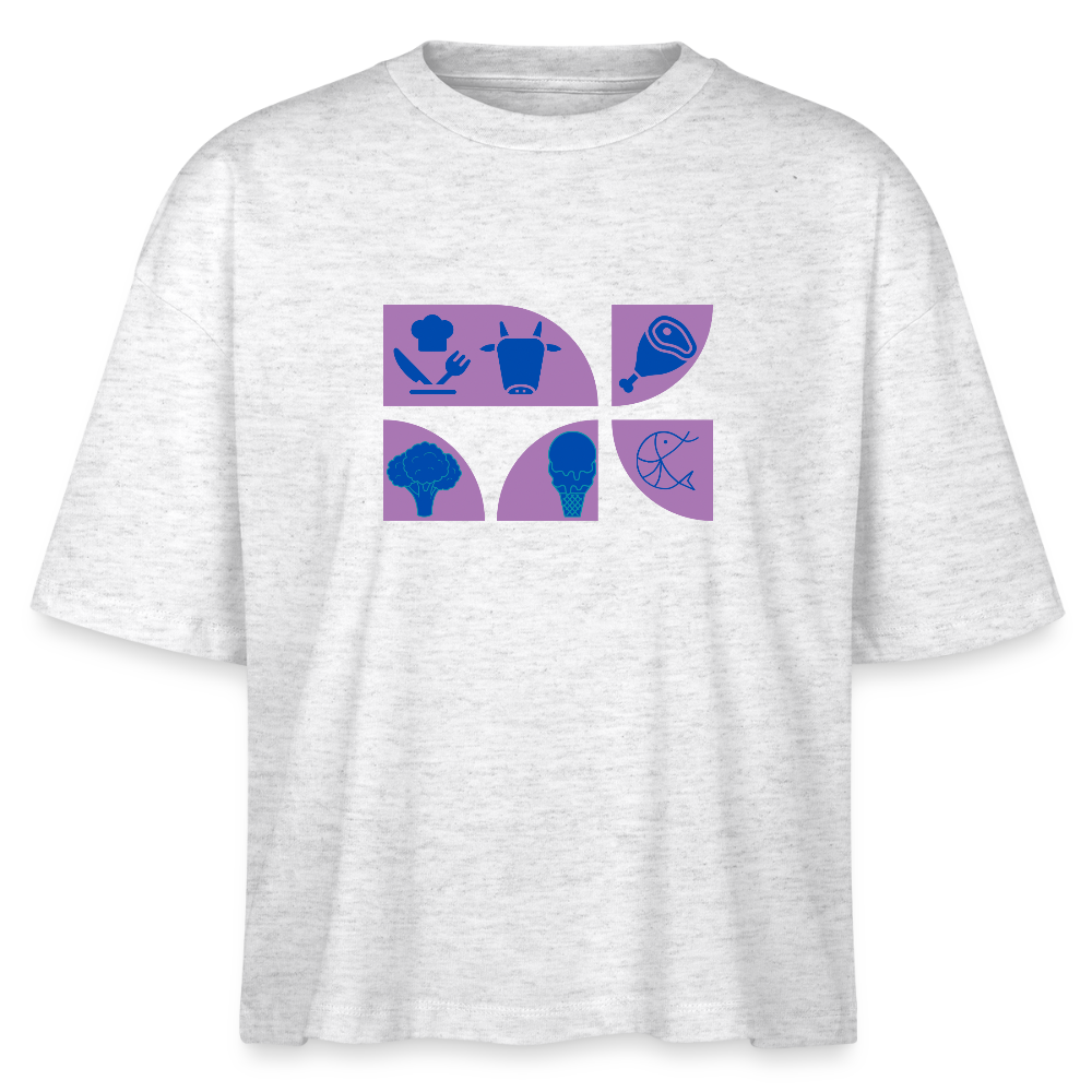 Food Couture Frauen Boxy Bio-T-Shirt - Weiß meliert