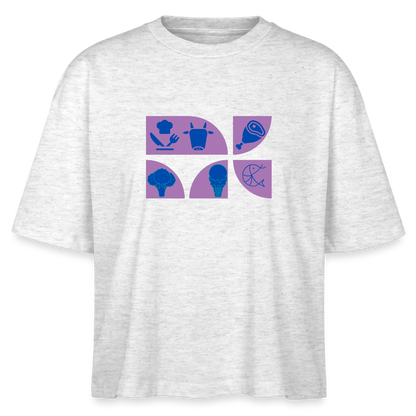 Food Couture Frauen Boxy Bio-T-Shirt - Weiß meliert