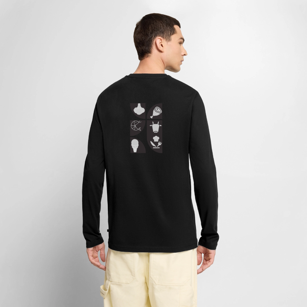 Food Couture Premium Bio Langarmshirt - Schwarz