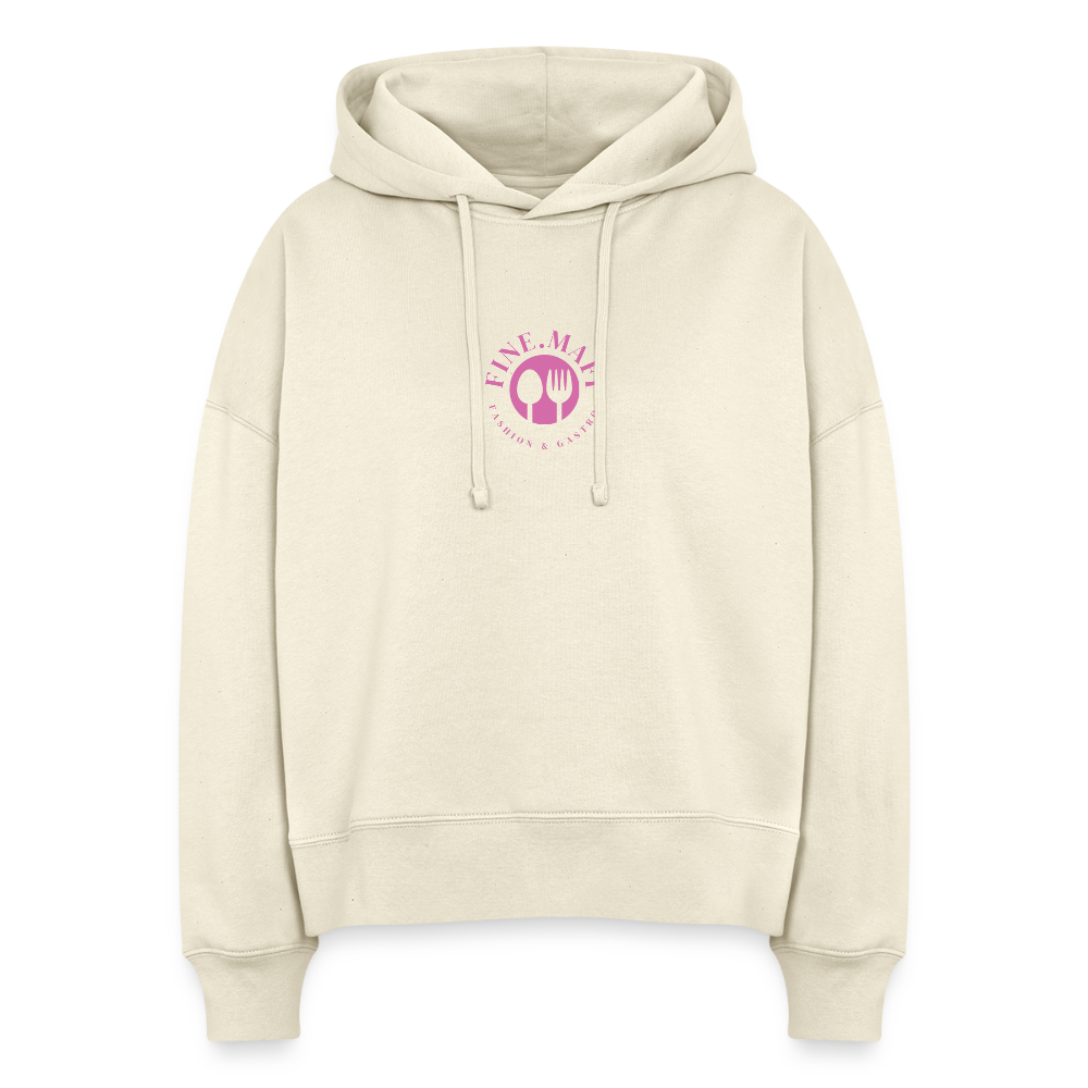 Food Couture Boxy Frauen Bio Hoodie - Weißgrau
