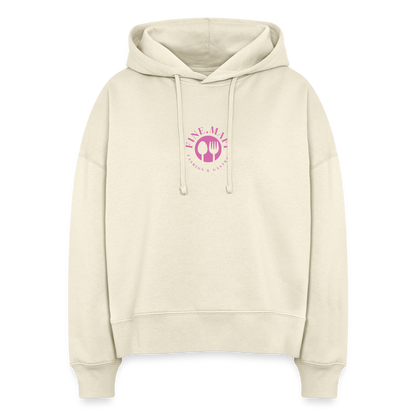 Food Couture Boxy Frauen Bio Hoodie - Weißgrau