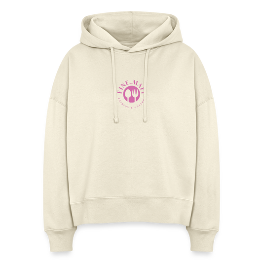 Food Couture Boxy Frauen Bio Hoodie - Weißgrau