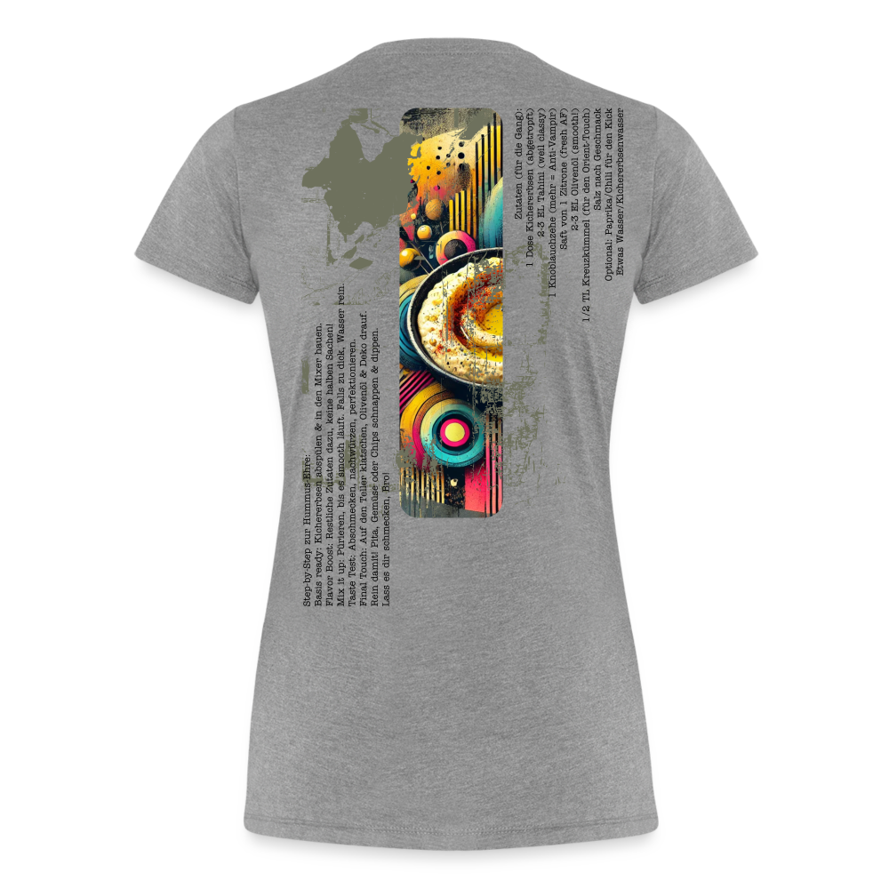 Frauen Premium Bio T-Shirt Hummus - Grau meliert