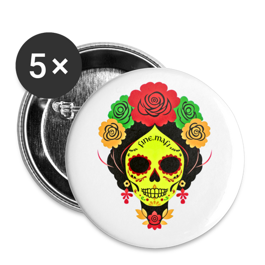 Buttons mittel 32 mm (5er Pack) - Weiß
