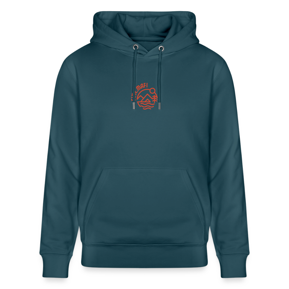Vanlife Unisex Bio-Hoodie Firepit - Dunkles Petrol