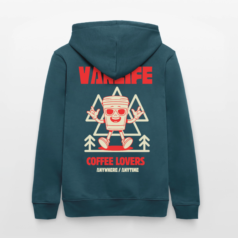 Vanlife Unisex Bio-Hoodie Coffee - Dunkles Petrol
