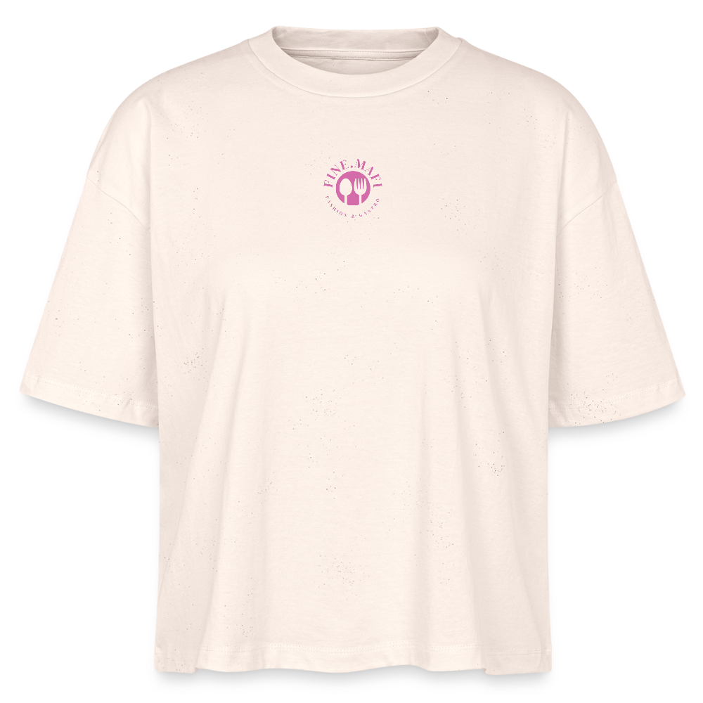 FINE.MAFI Frauen Boxy Bio-T-Shirt Zero Waste - Weißgrau