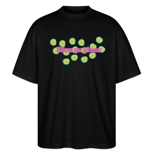 FINE MAFI Oversized Unisex Bio T-Shirt Mise En Place Gurke - Schwarz