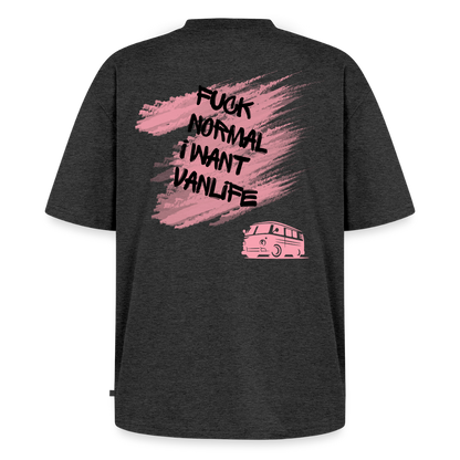 Vanlife Unisex Premium Oversized Bio T-Shirt F.CK Normal - Anthrazit meliert